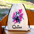 Personalised Ghost Spider Drawstring Gym Bag | Custom Name PE Bag | Kids School Sports Bag | Nursery Drawstring Bag | Swimming Bag | Gift for Boys & Girls