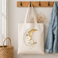 Stars Can't Shine Without Darkness Floral Tote Bag | Inspirational Moon Canvas Tote | Boho Reusable Shopping Bag | Celestial Gift for Her Tech Teddy Bear Tote Bag (Copy)