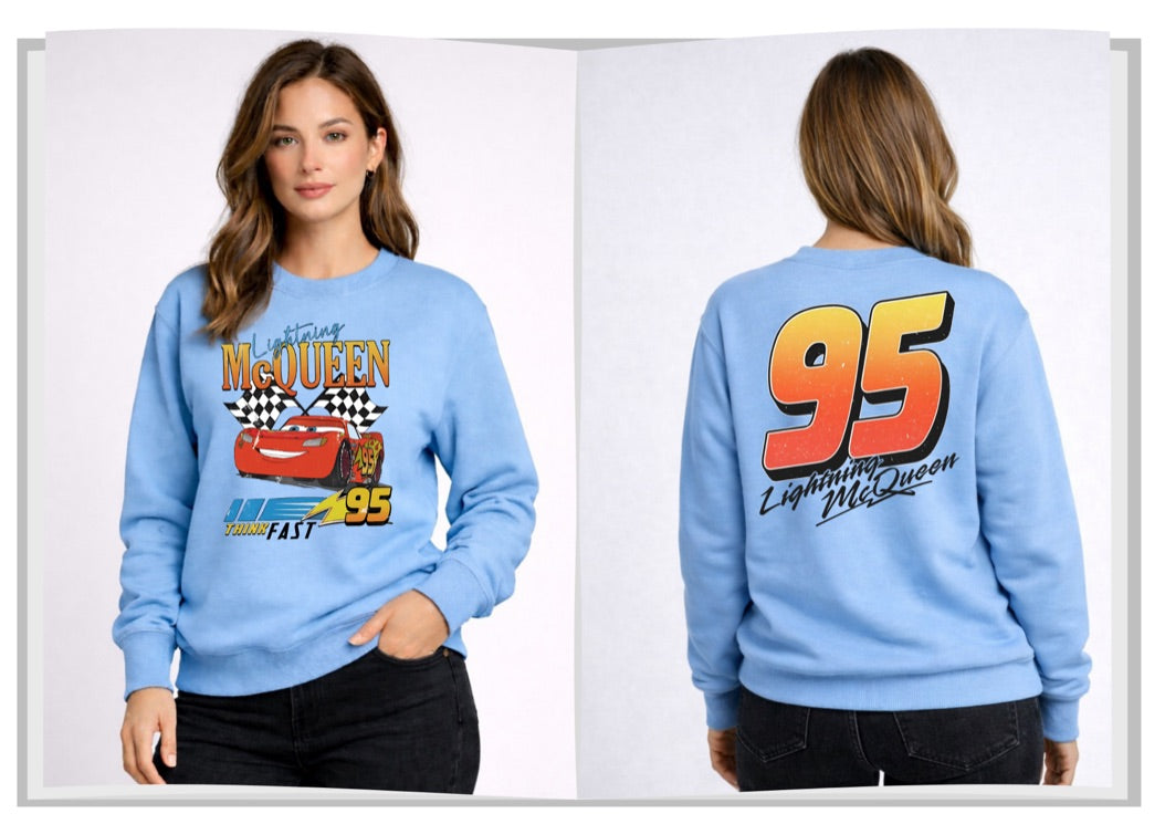 Lighting McQueen Disney Sweatshirt – Cozy Graphic Crewneck, Unisex Disney Style Jumper