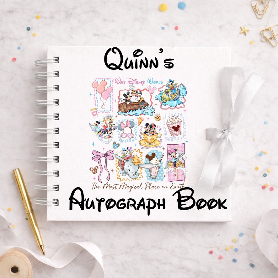 Personalised Walt Disney World Disney Autograph Book, Personalised Disney World Trip, Gift For Disney Trip, Disney World Autograph Book