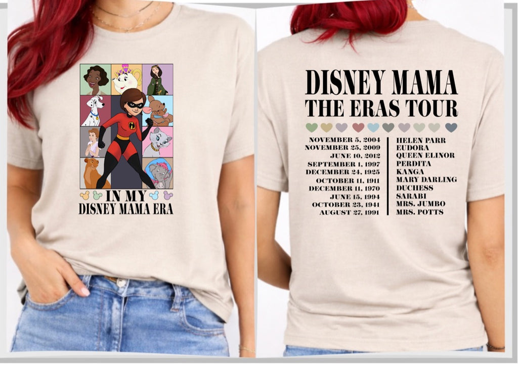 In My Mama Era Tour Front & Back Graphic T-Shirt – Magical Mom Character Tee