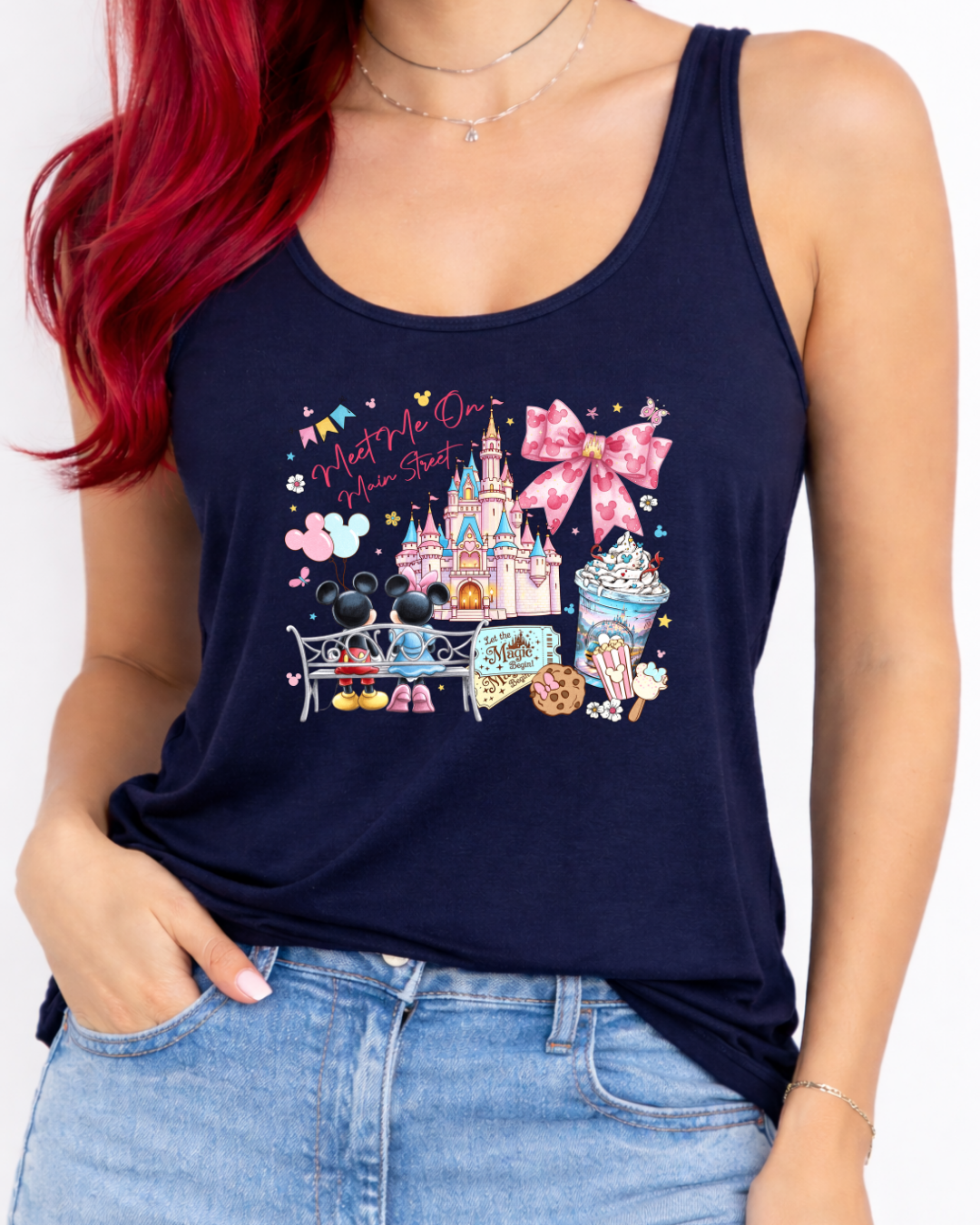 Meet Me On Main Street Disney Vest Top, Disney Tank Top Women, Disney World Outfit, Disney Holiday Shirt,