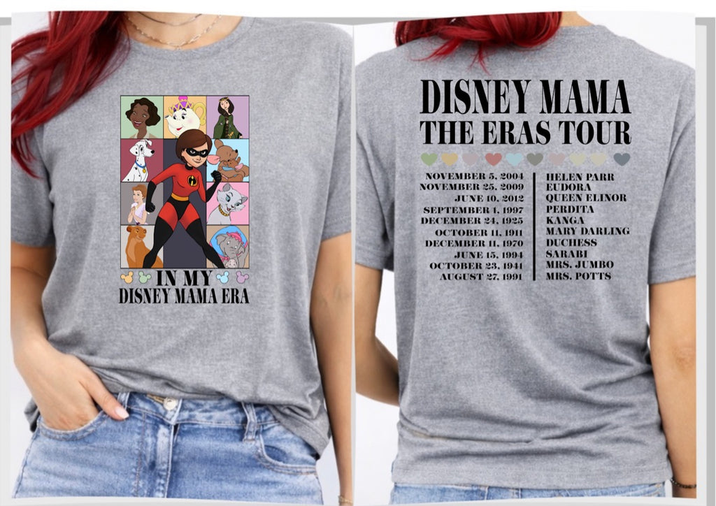 In My Mama Era Tour Front & Back Graphic T-Shirt – Magical Mom Character Tee