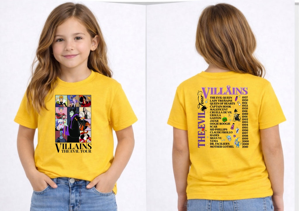 Villains The Evil Tour Disney Kids T-Shirt | Disney Everyday Tee | Disney Outfit