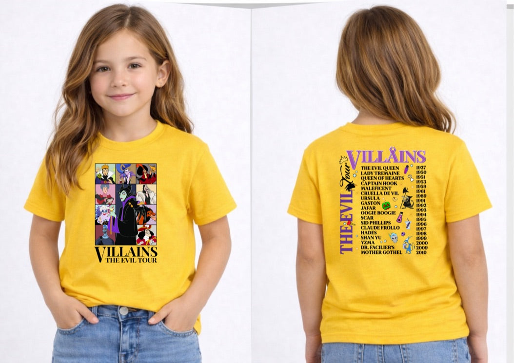 Villains The Evil Tour Disney Kids T-Shirt | Disney Everyday Tee | Disney Outfit