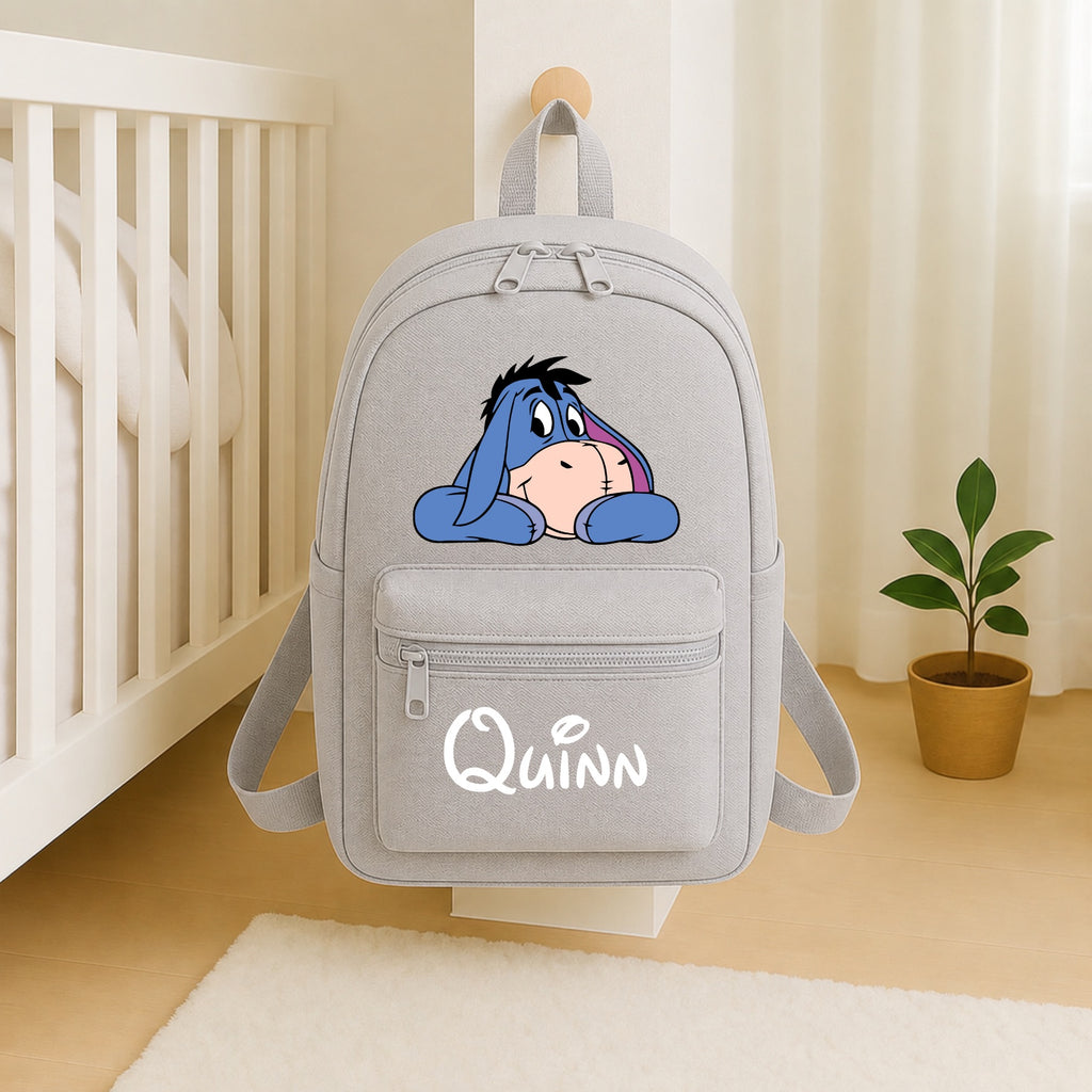 Personalised Eeyore Backpack – Custom Name School Bag | Kids Nursery Backpack | Personalised Children's Rucksack | Travel Bag | Gift for Boys & Girls