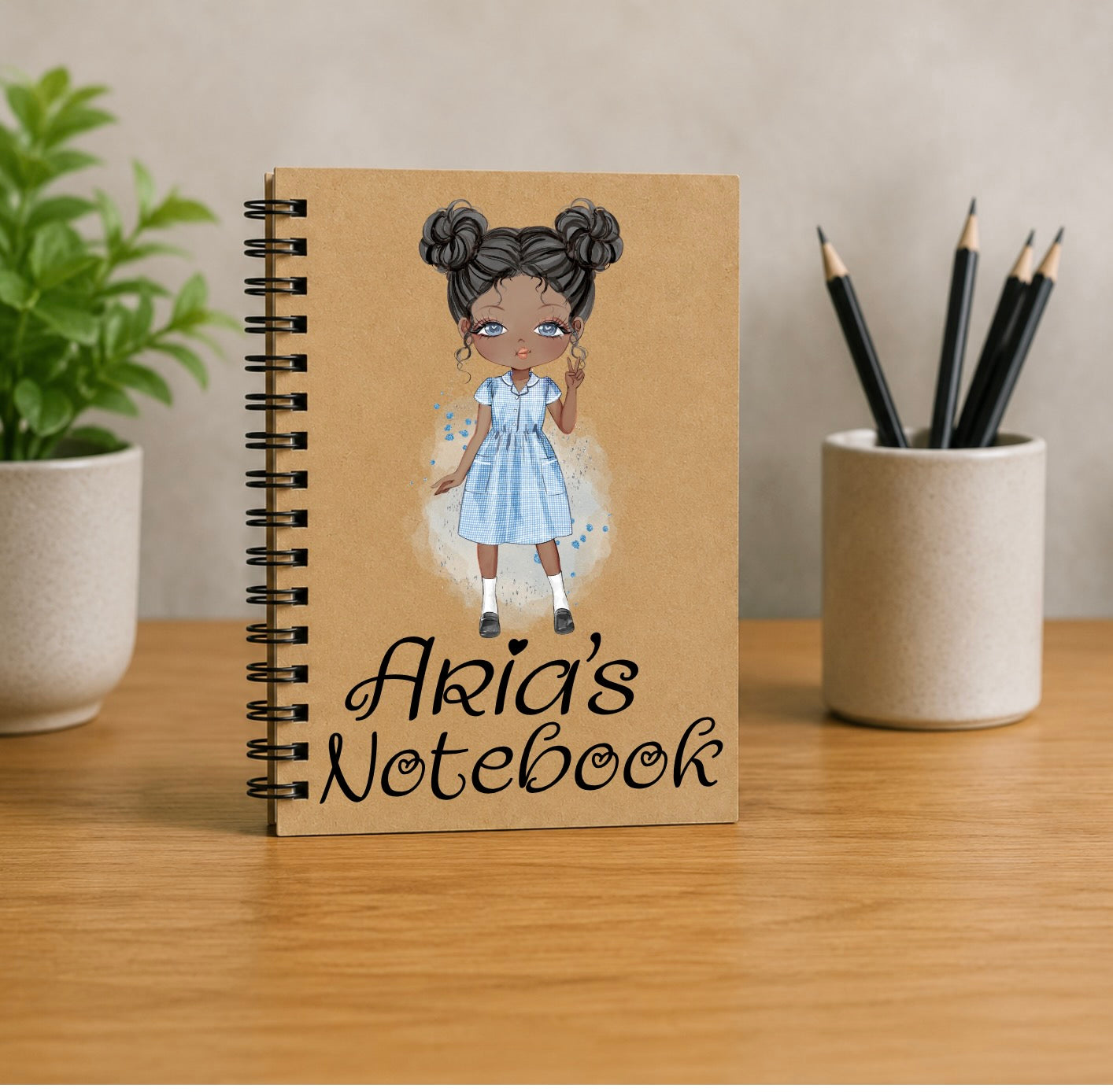 Personalised Summer Dress School Girl Notebook