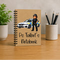 Personalised Female Police Officer Notebook | Custom Police Journal | Police Car Spiral Notebook | Gift for Police Officers | A5 Notebook