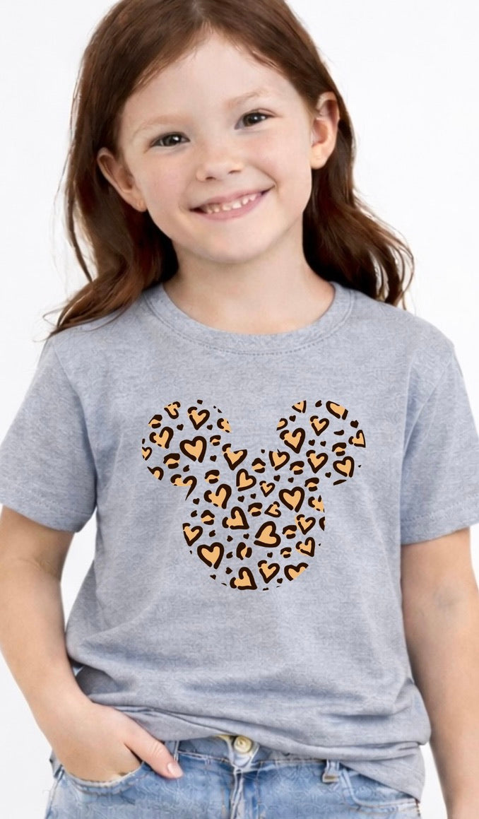 Leopard Print Micky Mouse Disney Kids T-Shirt | Disney Everyday Tee | Disney Outfit