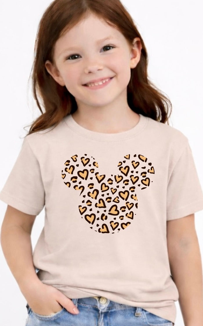 Leopard Print Micky Mouse Disney Kids T-Shirt | Disney Everyday Tee | Disney Outfit