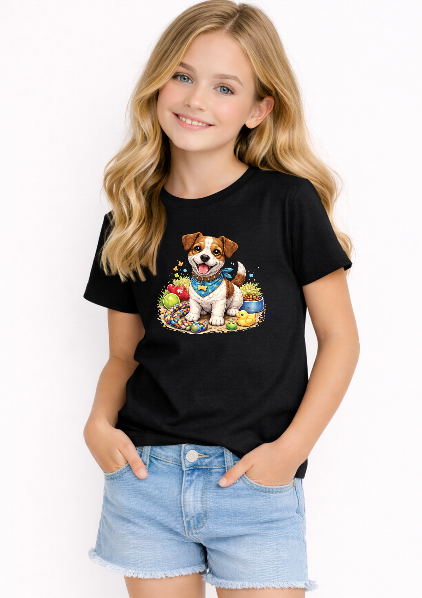 Cute Jack Russell Terrier Kids T-Shirt – Adorable Puppy Dog Graphic Tee for Girls