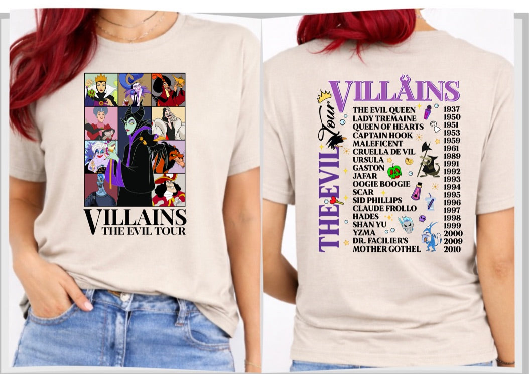 Villains The Evil Tour Disney t-shirt, Disney fashion, Disney clothes, Disney tops, Disney tee, Disney lover