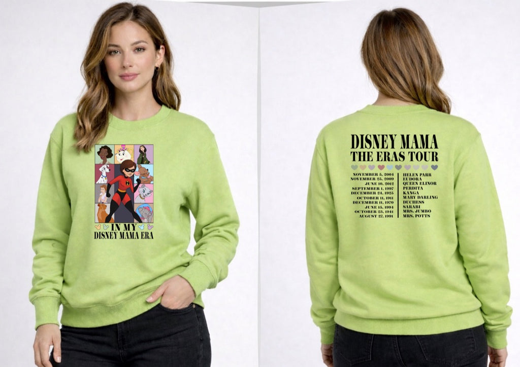 Disney Mama Era Tour Disney Sweatshirt – Cozy Graphic Crewneck, Unisex Disney Style Jumper