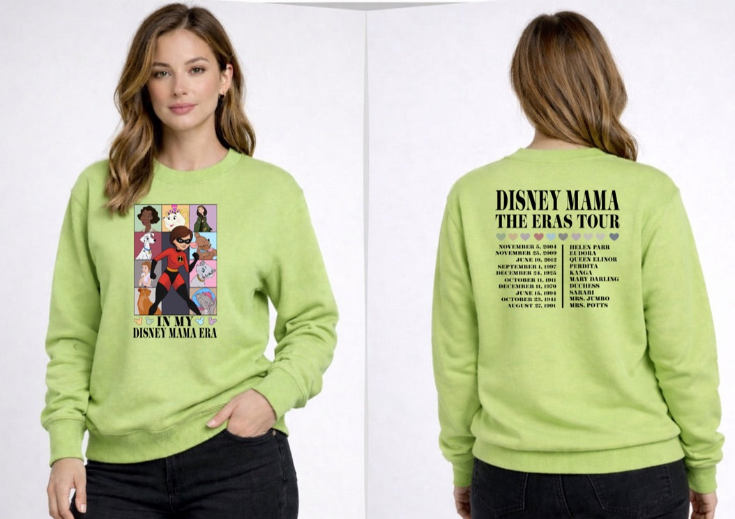 Disney Mama Era Tour Disney Sweatshirt – Cozy Graphic Crewneck, Unisex Disney Style Jumper