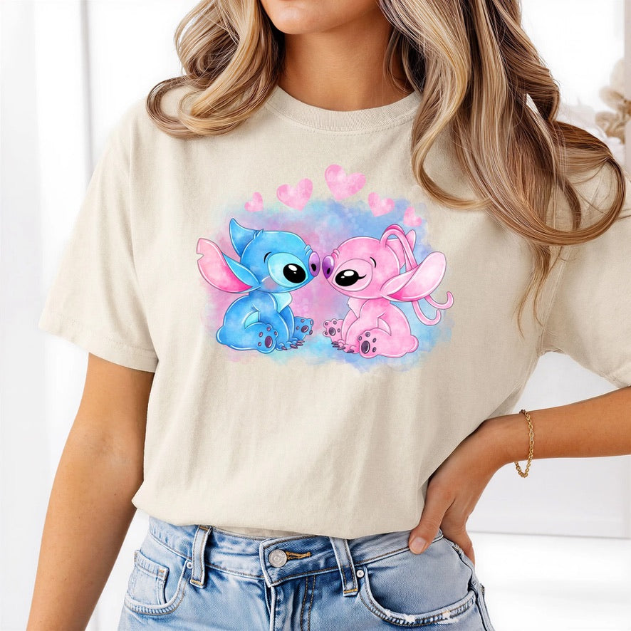 Stitch & Angel Disney t-shirt, Disney fashion, Disney clothes, Disney tops, Disney tee, Disney lover