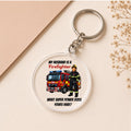 My Husband Is a Firefighter Keyring | Firefighter Wife Gift | Fire Service Family Keychain | Acrylic Keyring | Firefighter Appreciation Gift