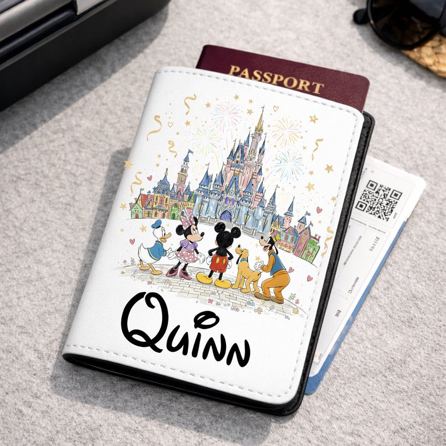 Personalised Fab 5 Disney Passport Cover | Family Holiday Passport Holder | Custom Travel Wallet | Magical Holiday Gift | Personalised Passport Cover