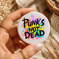 Punk's Not Dead Badge | Punk Rock Button Badge | Alternative Music Pin | Graffiti Style Punk Accessory | Festival Gift