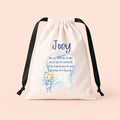 Personalised Blue Tooth Fairy Quote Bed Drawstring Bag | Custom Tooth Fairy Keepsake Bag | Personalised Lost Tooth Bag | Tooth Fairy Gift | Children's Tooth Pillow Alternative