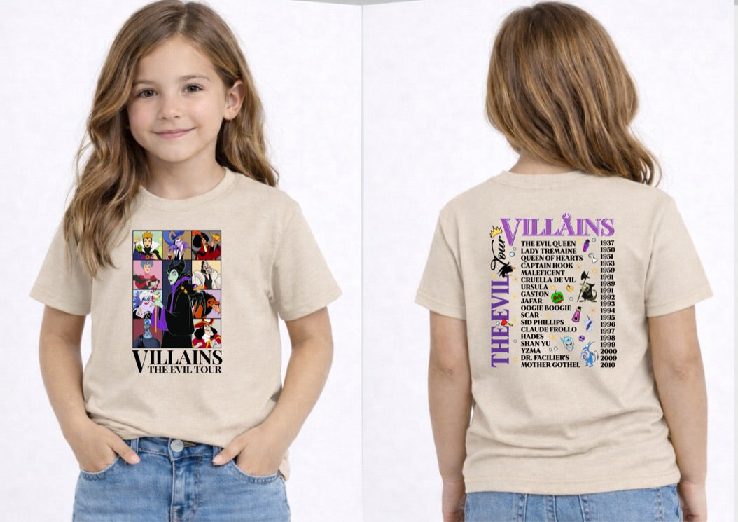 Villains The Evil Tour Disney Kids T-Shirt | Disney Everyday Tee | Disney Outfit