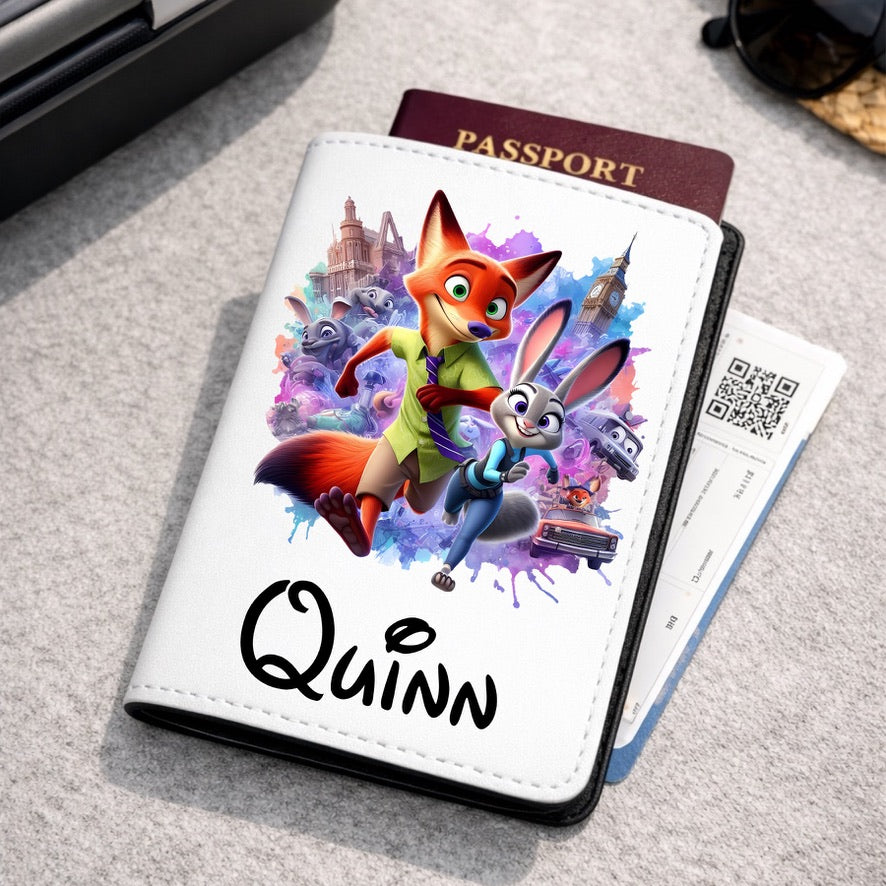Personalised Zootopia Disney Passport Cover | Family Holiday Passport Holder | Custom Travel Wallet | Magical Holiday Gift | Personalised Passport Cover