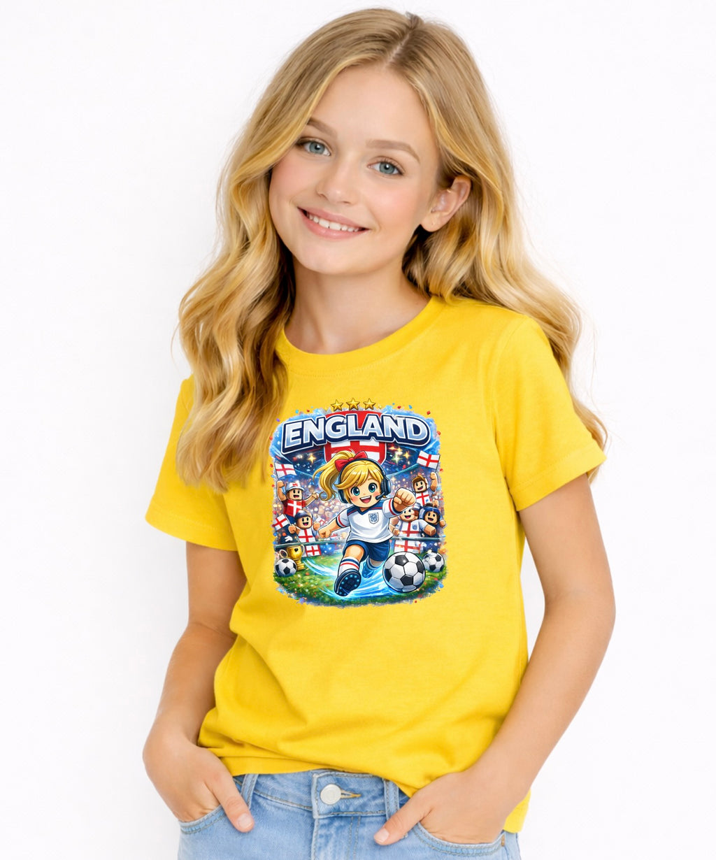 England Kids Football T-Shirt – Cute Soccer Fan Tee for Boys & Girls | Youth England Shirt
