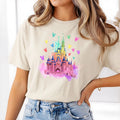 Watercolor Fairytale Castle T-Shirt – Colorful Magic Kingdom Inspired Graphic Tee