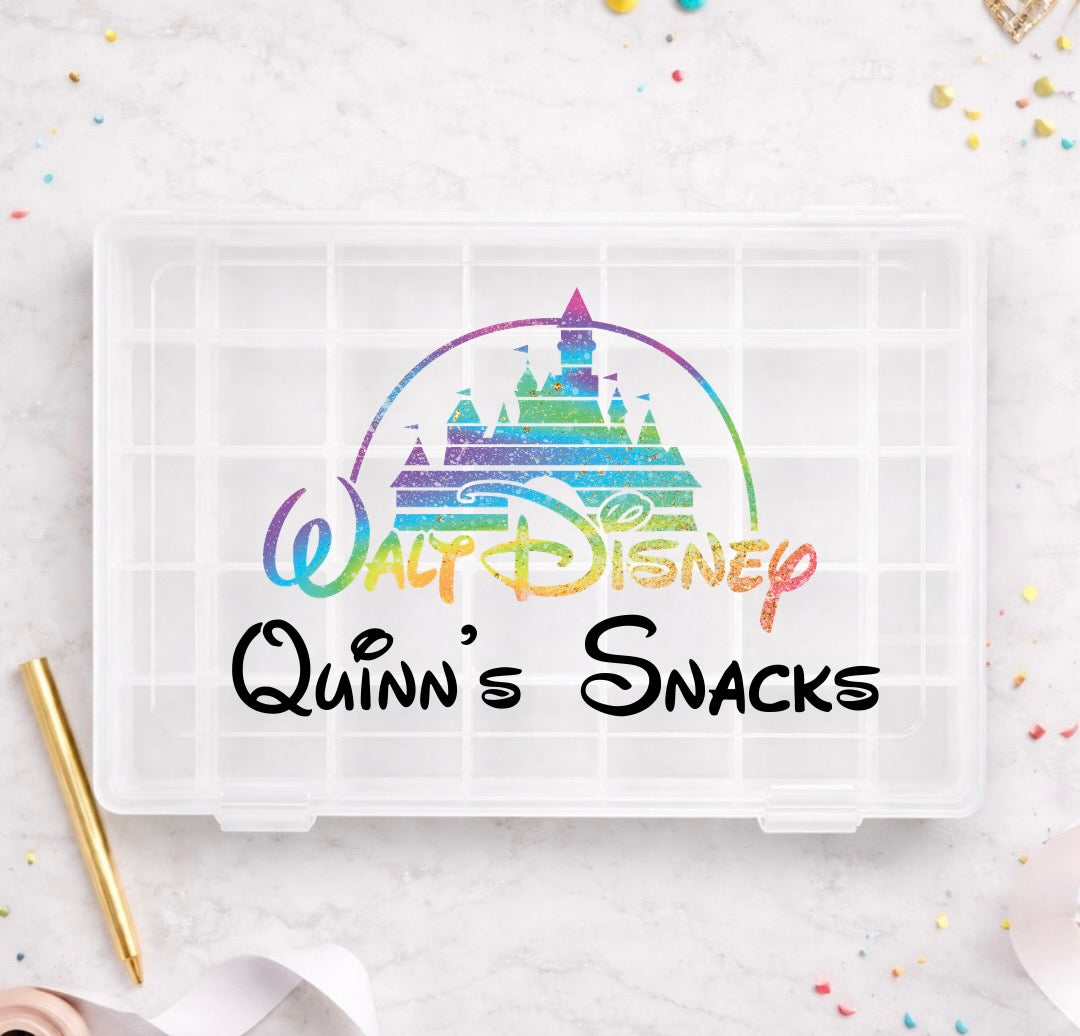 Personalised Walt Disney Rainbow Castle  Disney Snack Box, Disney-Themed Snack Boxes, Travel Day Snack Box