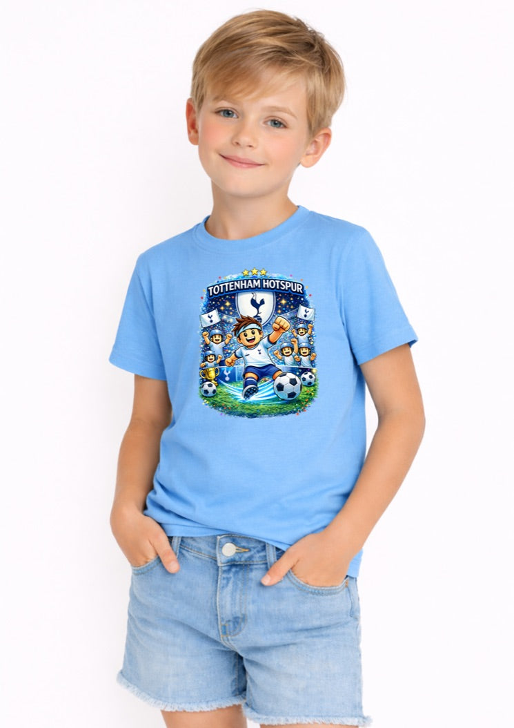North London Football Fan Kids T-Shirt – Blue Soccer Supporter Graphic Tee