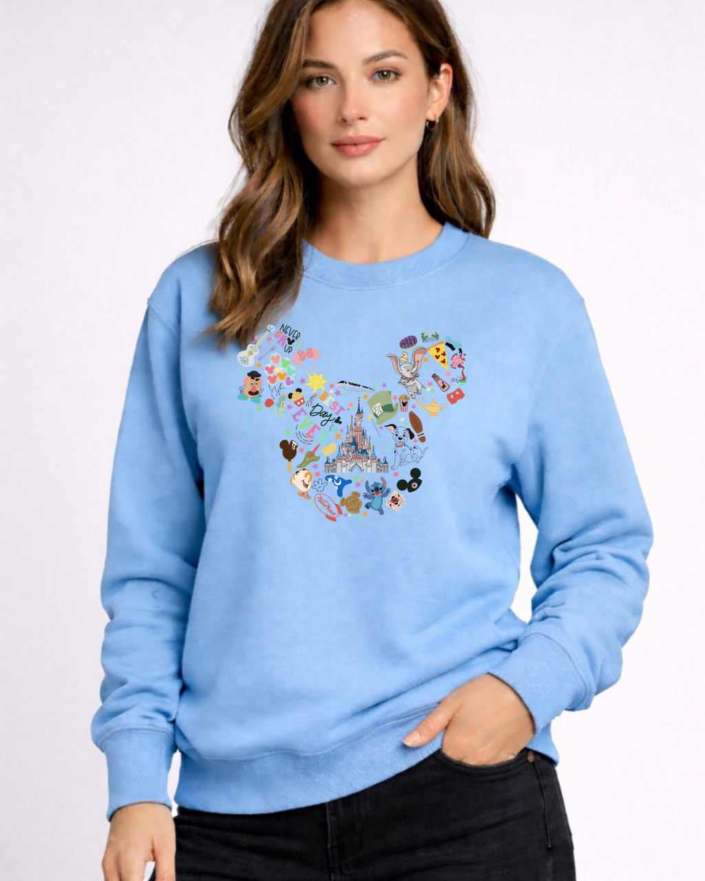 All Things Disney, Disney Sweatshirt – Cozy Graphic Crewneck, Unisex Disney Style Jumper
