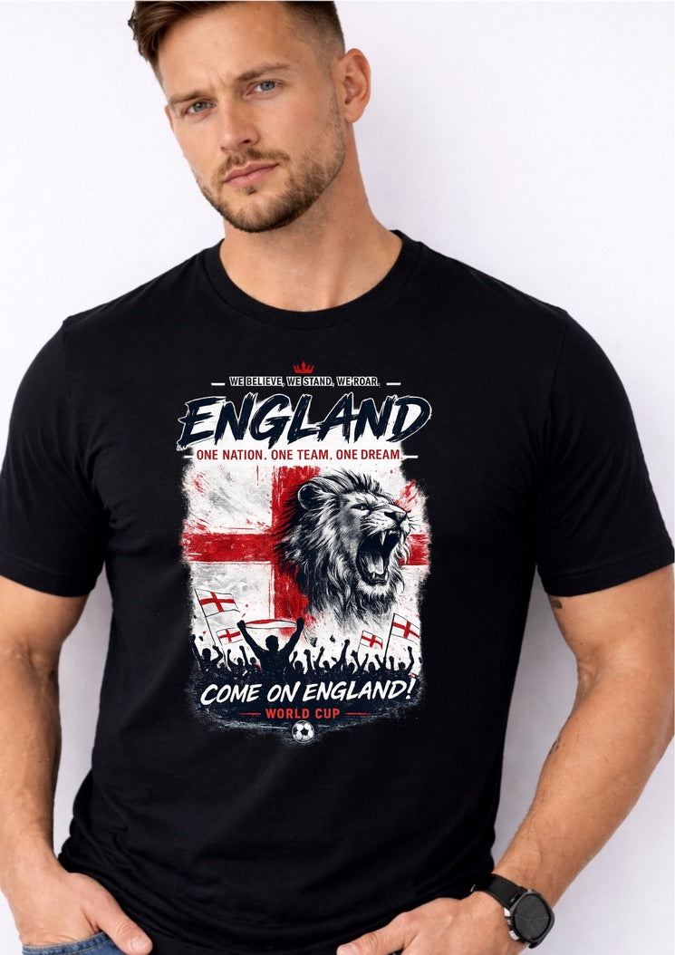England Football T-Shirt – Three Lions Fan Tee | Unisex Supporter Shirt