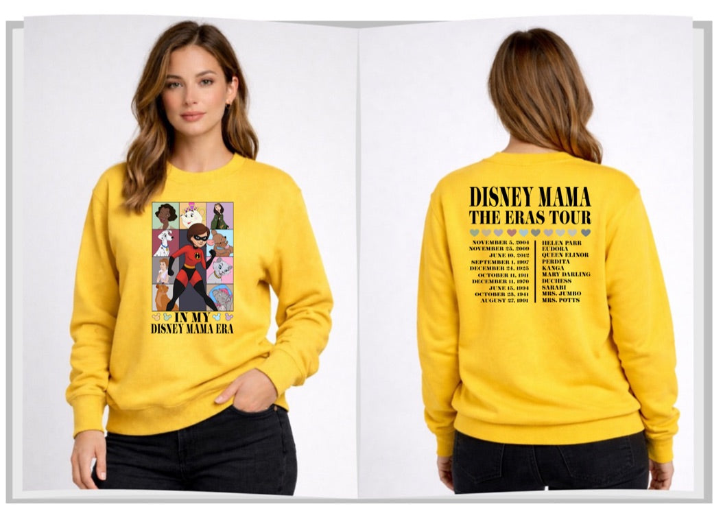 Disney Mama Era Tour Disney Sweatshirt – Cozy Graphic Crewneck, Unisex Disney Style Jumper