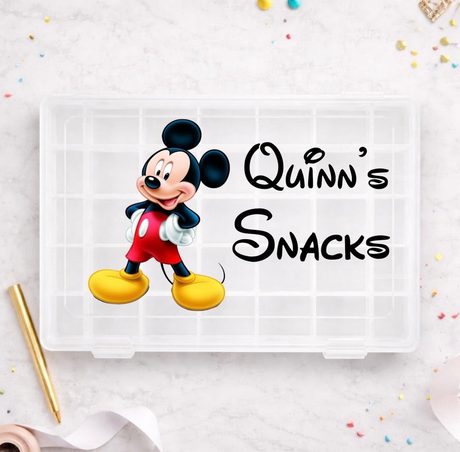 Personalised Mickey Mouse Disney Snack Box, Disney-Themed Snack Boxes, Travel Day Snack Box