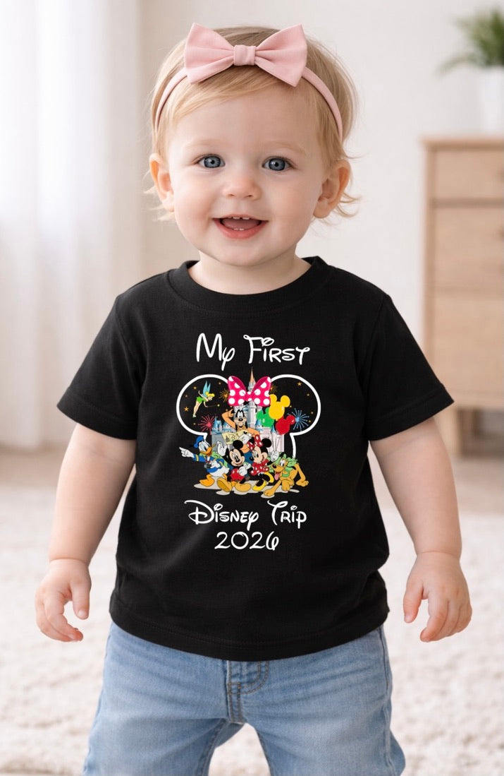 Minnie Mouse Disney My First Trip 2026 Disney Baby/Toddler T-Shirt | Disney Everyday Tee | Disney Outfit