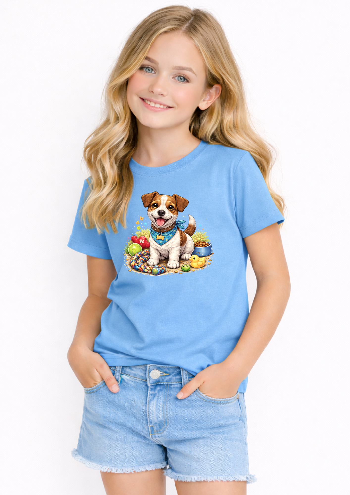 Cute Jack Russell Terrier Kids T-Shirt – Adorable Puppy Dog Graphic Tee for Girls