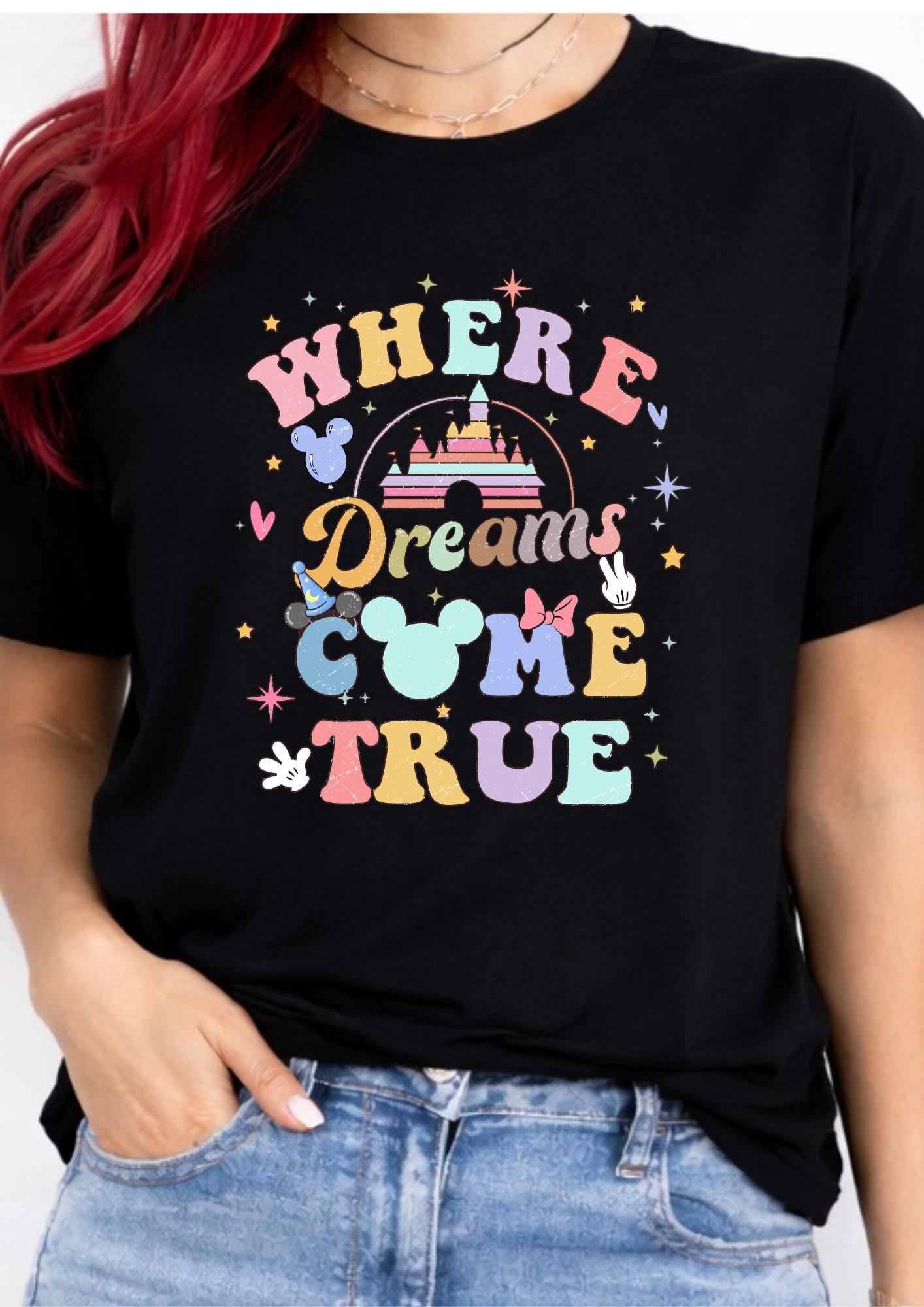Where Dreams Come True Castle Graphic T-Shirt – Magical Theme Park Inspired Tee