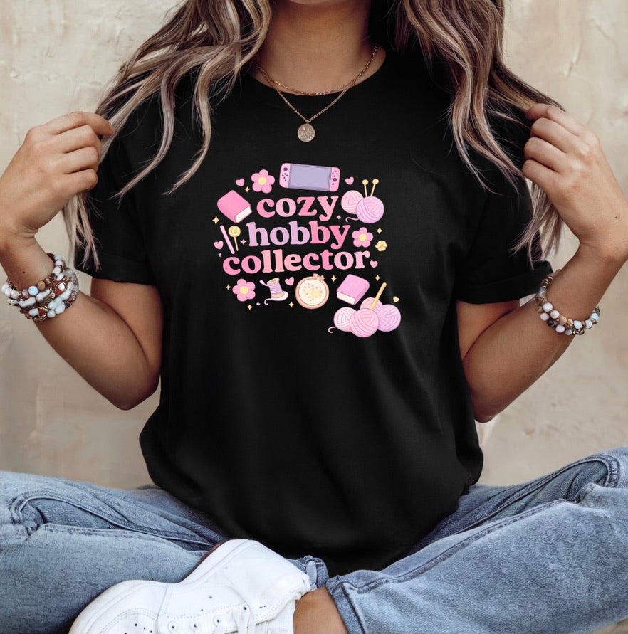 Cozy Hobby Collector T-Shirt – Cute Craft Lover Unisex Tee | Bookish Knitting Gaming Aesthetic Shirt