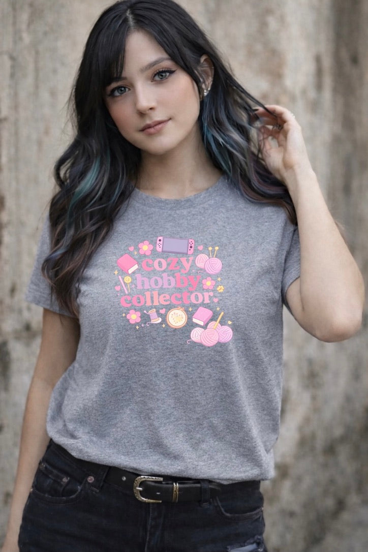 Cozy Hobby Collector T-Shirt – Cute Craft Lover Unisex Tee | Bookish Knitting Gaming Aesthetic Shirt