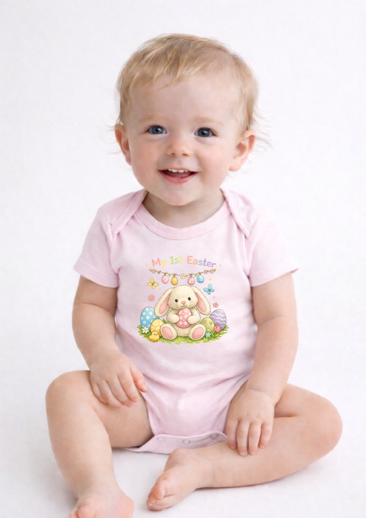 My 1st Easter Bunny Baby Bodysuit – Cute First Easter Outfit, Adorable Easter Baby Onesie