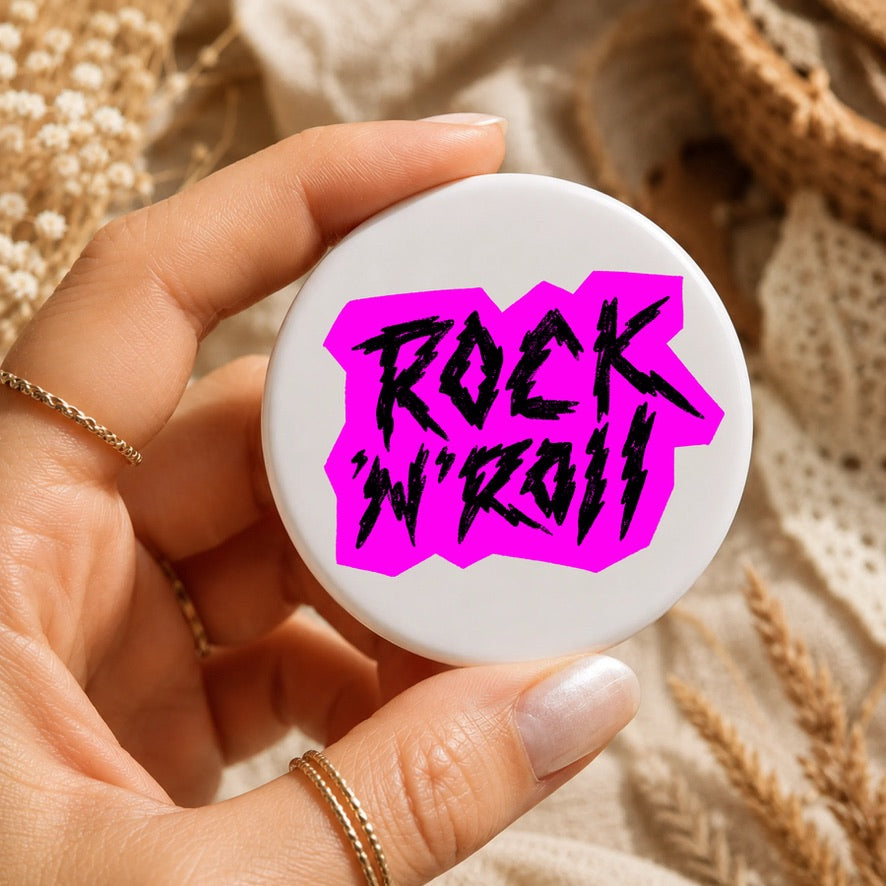 Rock 'N' Roll Badge | Rock Music Button Badge | Alternative Pin Badge | Retro Rocker Gift | Punk & Festival Accessory