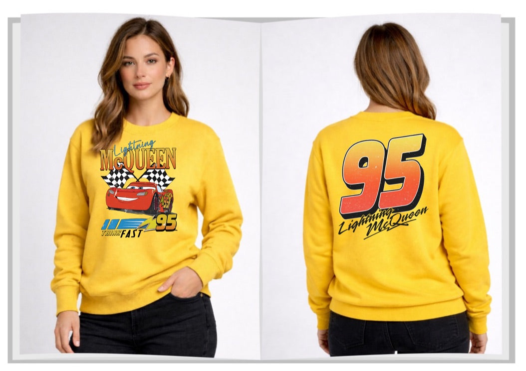 Lighting McQueen Disney Sweatshirt – Cozy Graphic Crewneck, Unisex Disney Style Jumper