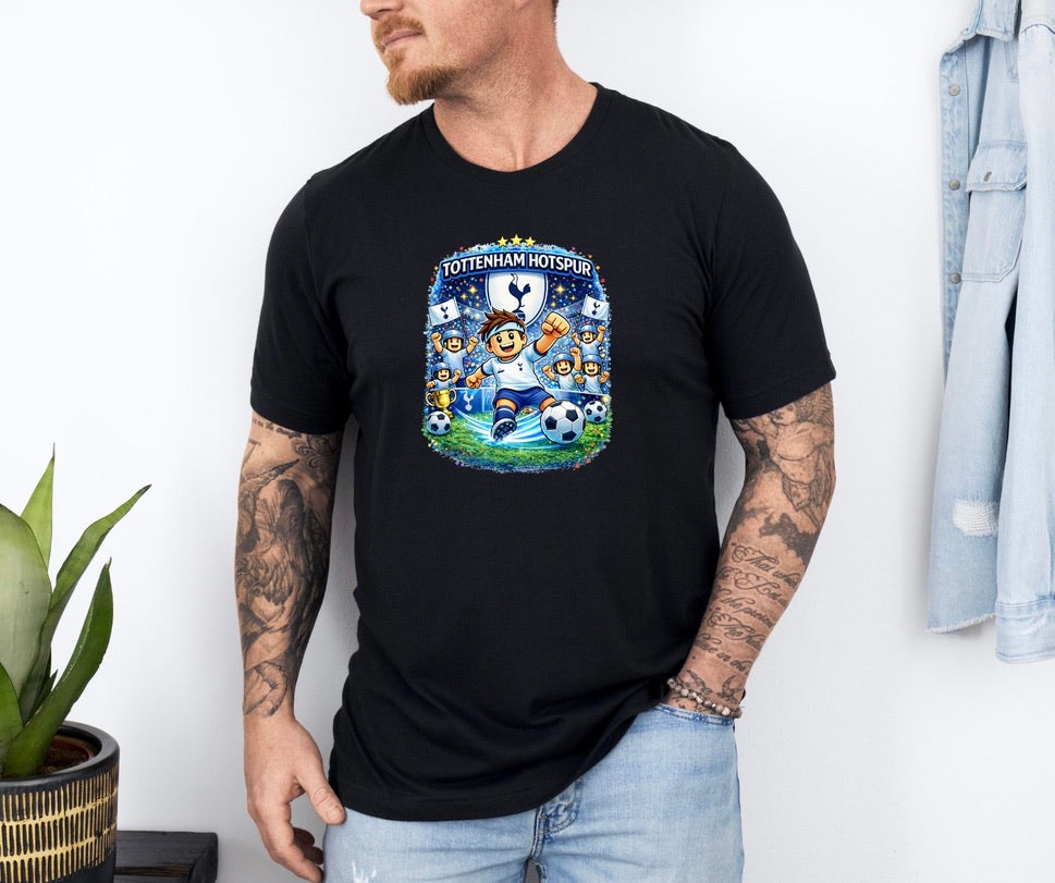 Tottenham Hotspur Football Fan Graphic T-Shirt – Cartoon Soccer Supporter Unisex Tee | Match Day Shirt