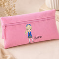 Personalised Fringe School Girl Pencil Case | Custom Name Pencil Case | School Pencil Pouch | Cute School Supplies | Back to School Gift | Personalised Stationery