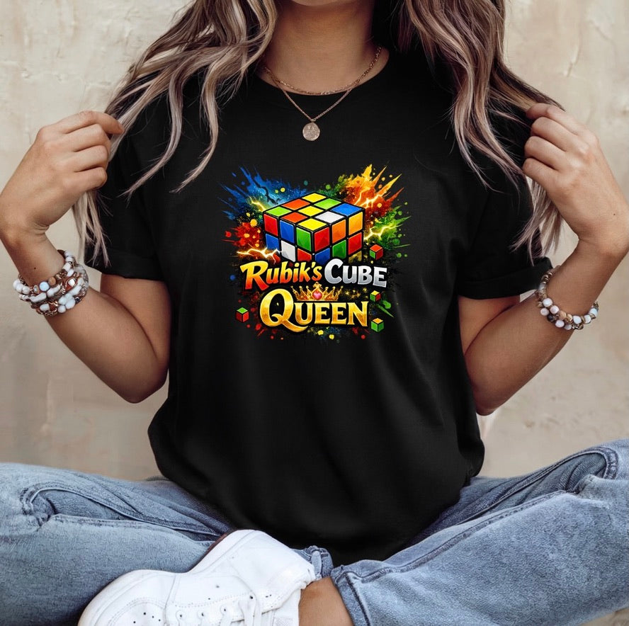 Rubik’s Cube Queen T-Shirt – Puzzle Lover Unisex Tee | Cute Gamer Math Brain Shirt