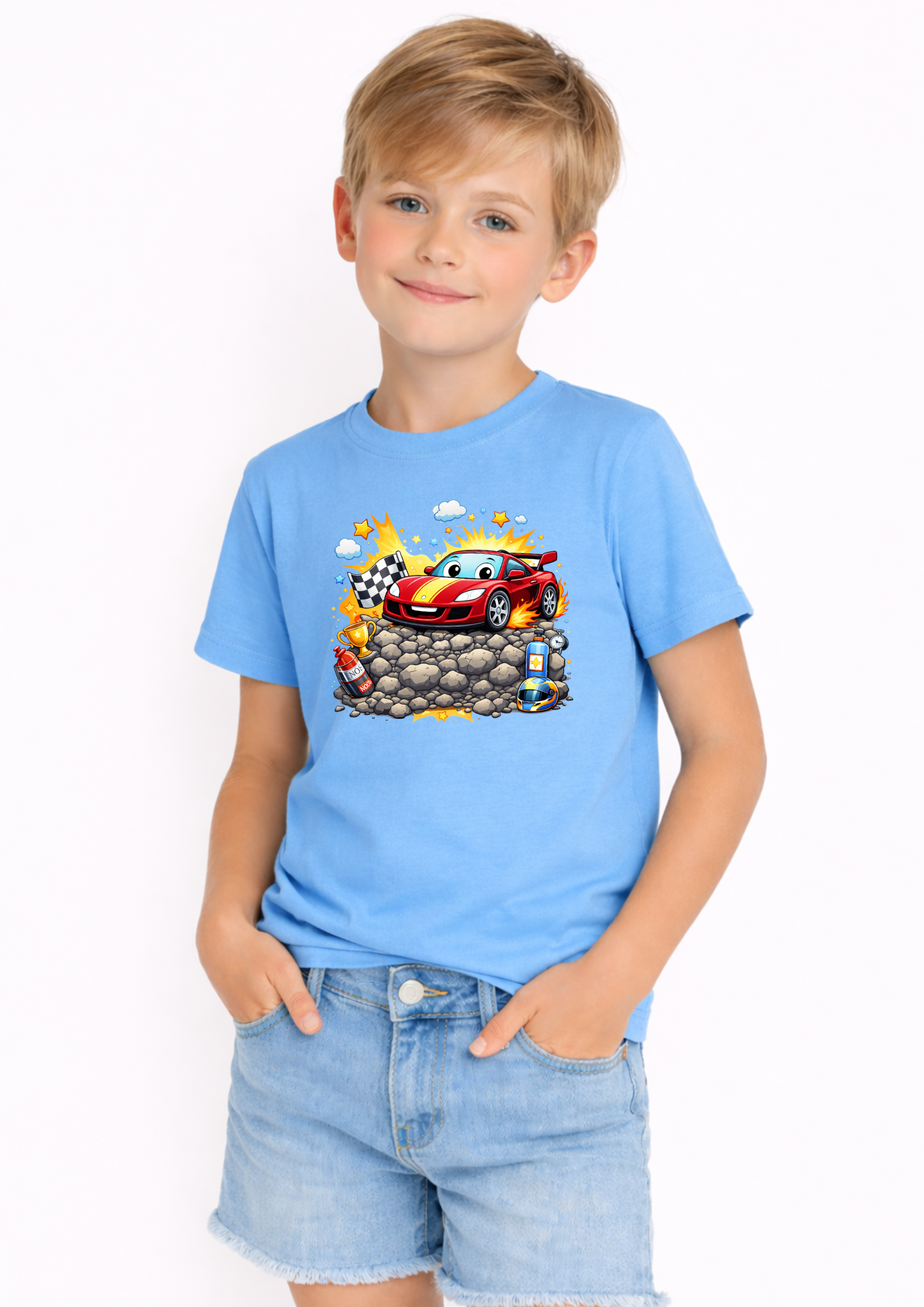 Race Car Kids T-Shirt – Cool Red Racing Car Graphic Tee for Boys