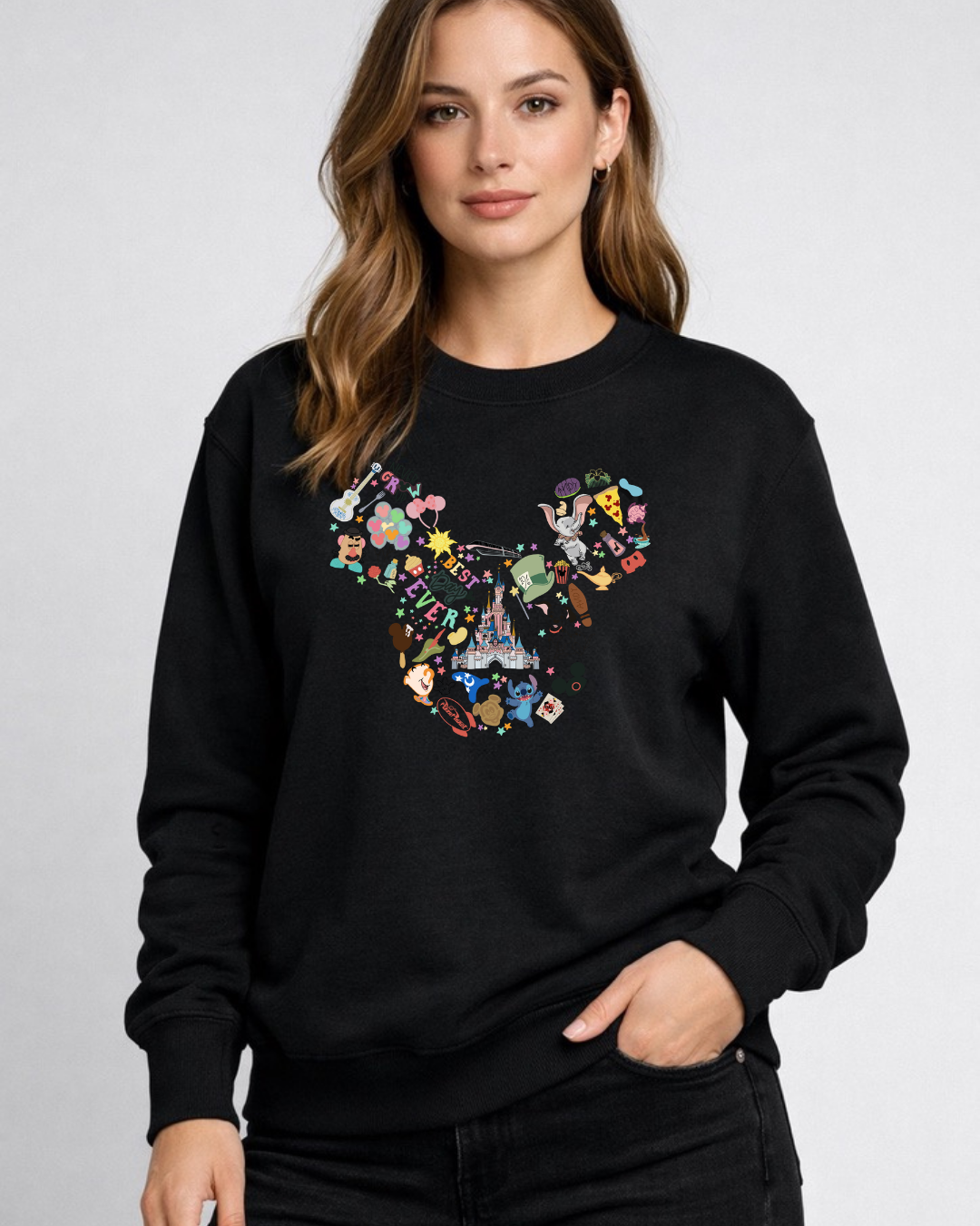 All Things Disney, Disney Sweatshirt – Cozy Graphic Crewneck, Unisex Disney Style Jumper