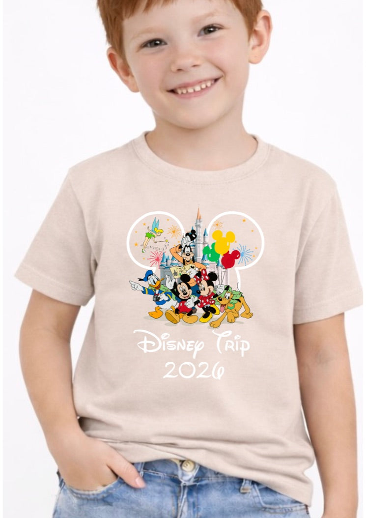 Mickey Mouse Disney Trip 2026 Disney Kids T-Shirt | Disney Everyday Tee | Disney Outfit