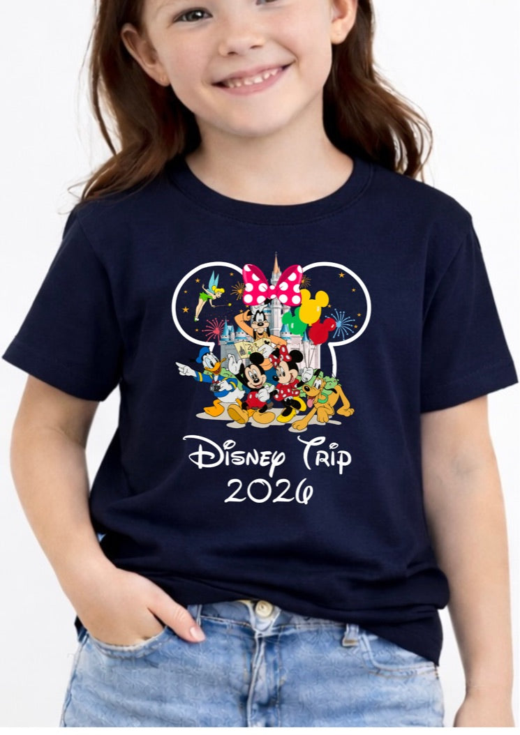 Minnie Mouse Disney Trip 2026 Disney Kids T-Shirt | Disney Everyday Tee | Disney Outfit