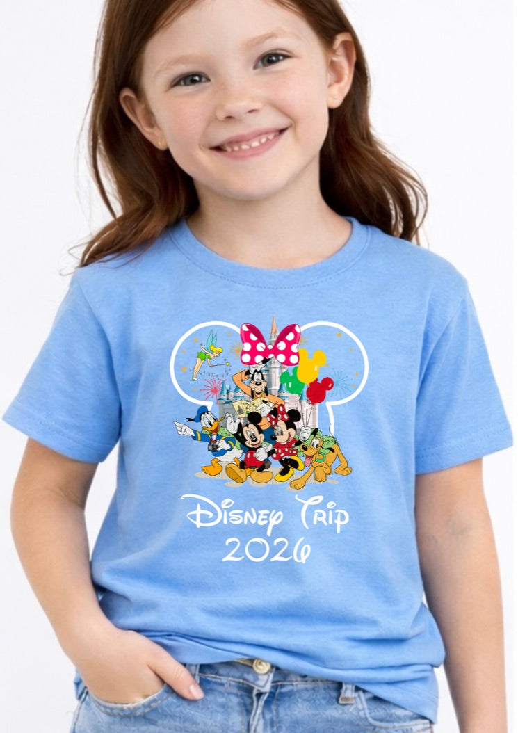 Minnie Mouse Disney Trip 2026 Disney Kids T-Shirt | Disney Everyday Tee | Disney Outfit