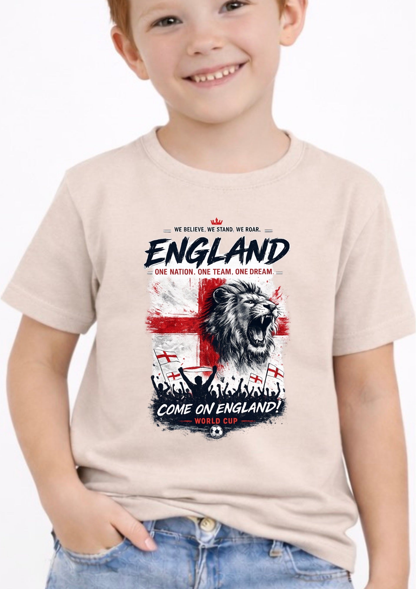 Kids England Football T-Shirt – Three Lions Youth Tee | England Fan Shirt for Boys & Girls